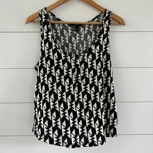 Aztec Tank Top Black & Ivory White Forever 21 Women's Medium